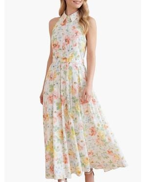 Needle & Thread Sienna Rose Cotton Halter Maxi Gown - White