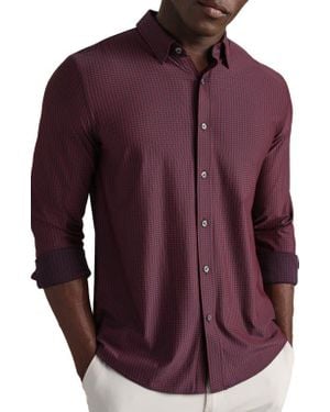 Rhone Commuter Slim Fit Performance Button-Up Shirt - Purple