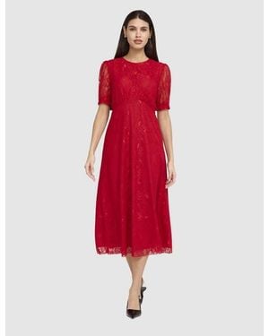 Finery London Mela Midi Dress - Red