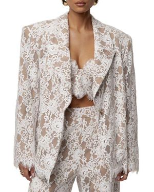 JLUXLABEL Lace And Desire Blazer - White