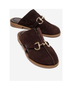Forever & Always Shoes Favor Leather Mules - Brown