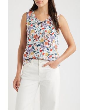 Seasalt Cornwall Cobbs Well Floral Print Top - White