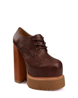 Zigi Tina Lace-Up Platform Shoe - Brown