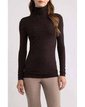 Anne Klein Turtleneck Seamless Top - Black