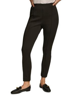 Donna Karan Skinny Pintuck Ankle Pants - Black