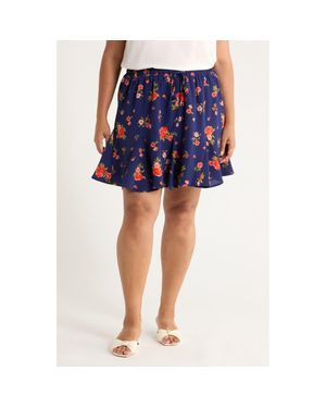 Sugarlips Floral A-Line Skirt - Blue