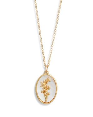 SET & STONES Katrina Birth Flower Pendant Necklace - Metallic
