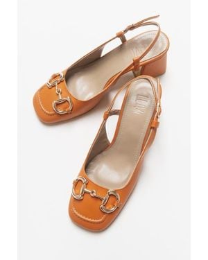 Prologue Shoes Karol Block Heel Pump - Orange