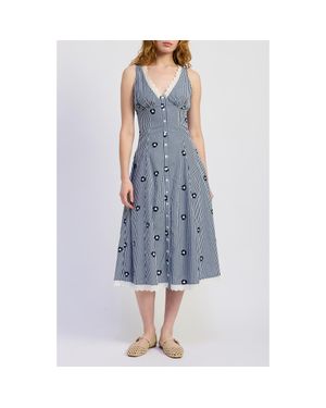 JACQUIE THE LABEL Hera Gingham Midi Dress - Blue