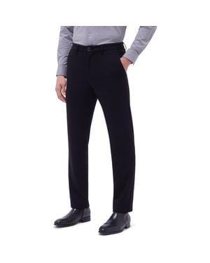 Bugatchi Slim Tailored Fit Flat Front Soft Touch Knit Dress Pants - Blue