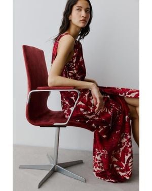 H&M V-Neck Midi Dress - Red