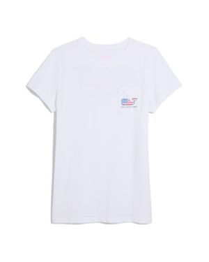 Vineyard Vines Distressed Whale Graphic Pocket T-Shirt - White