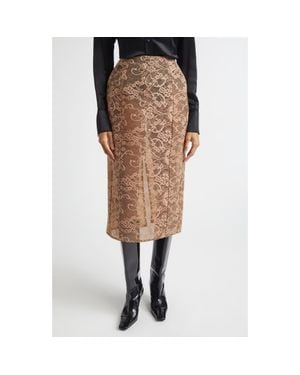 Acne Studios Icasso Sheer Lace Midi Skirt - Natural