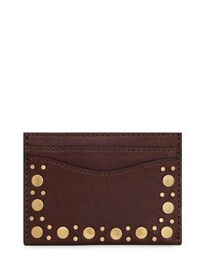 Rebecca Minkoff Noemie Stud Leather Card Case - Brown