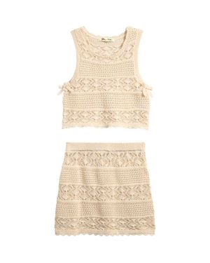 Miken Swim Sweater Top & Skirt Set - Natural
