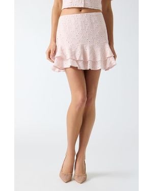 Guess Sade Cotton Eyelet Miniskirt - Pink