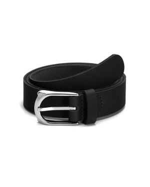 EZRA ARTHUR Horseshoe Buckle Leather Belt 30Mm - Black