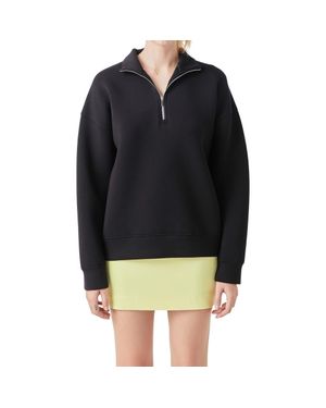 Grey Lab Scuba Knit Quarter Zip Pullover - Black