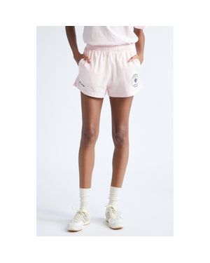 Sporty & Rich Eden Crest Cotton Disco Shorts - Pink