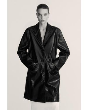 H&M Coated Coat - Black