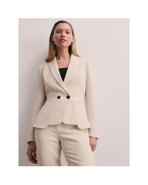 The Fold Caselle Doppio Crepe Blazer - Natural