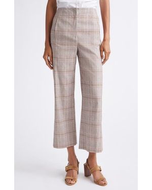Veronica Beard Dova High Waist Glen Check Ankle Pants - Gray