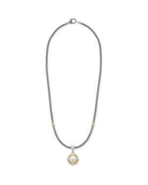 Lagos Luna Freshwater Pearl & Diamond Lux Pendant Necklace - Metallic