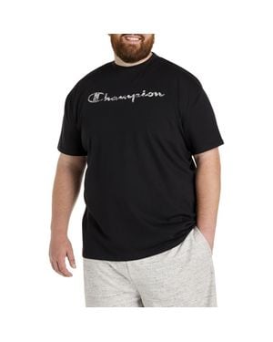 Champion Big & Tall Crackle Tonal Script T-Shirt - Black
