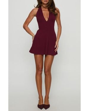 Princess Polly Butacup Ruffle Plunge Neck Satin Minidress in Blue | Lyst