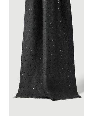 Brunello Cucinelli Cashmere And Silk Diamond Yarn Scarf - Black