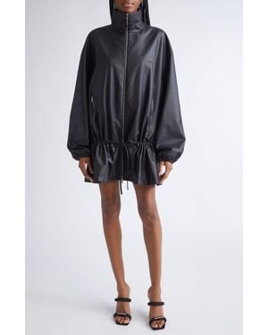 Alexander Wang Drop Waist Leather Jacket - Black