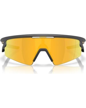 Oakley Gender Inclusive Sphaera 37Mm Polarized Shield Sunglasses - Yellow