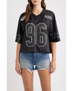 Von Dutch Cropped Football Jersey - Black