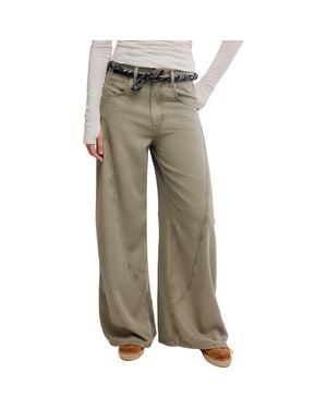 Free People Haven High Waist Baggy Wide Leg Jeans - Gray