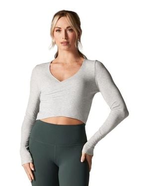 Tavi Criss Cross Long Sleeve Top - Gray
