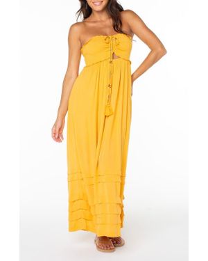 Roxy Saltwater Sweetness Convertible Maxi Dress - Yellow