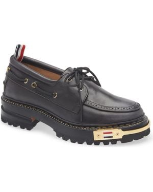 Thom Browne Lug Sole Boat Shoe - Gray