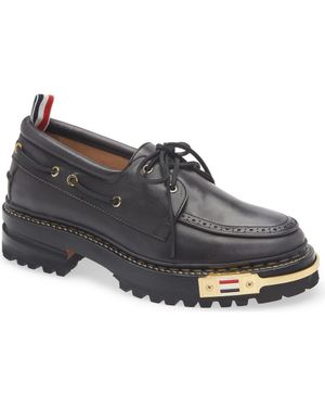 Thom Browne Lug Sole Boat Shoe - Gray