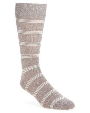 Nordstrom Ribbed Linen Blend Dress Socks in White for Men | Lyst