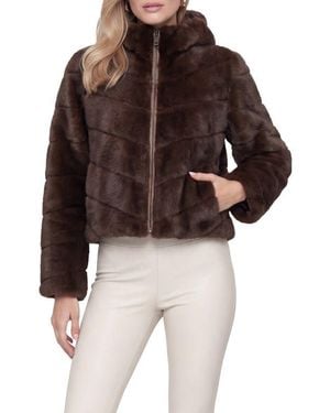 Lyla Grant Fur-Free Mink (Faux Fur) Hooded Jacket - Black