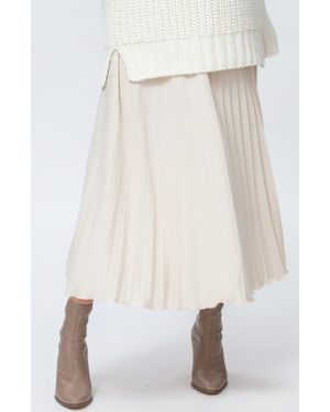 PIETRO BRUNELLI MATERNITY Pleated Midi Maternity Skirt - White