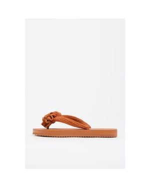 Bimba Y Lola Crochet Flower Flip-Flop - Brown