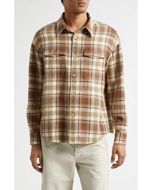 Visvim Lumber Check Flannel Button-Up Shirt - Brown