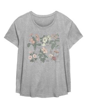 Lost Gods Floral Grid Names Graphic T-Shirt - Gray