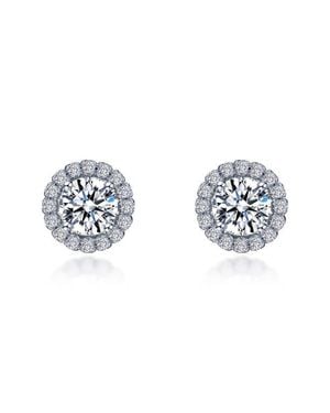 Lafonn Simulated Diamond Halo Stud Earrings - Metallic