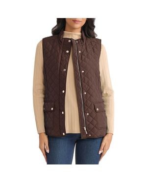 Jones New York Quilted Vest - Natural