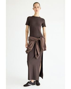 H&M Long T-Shirt Dress - Brown