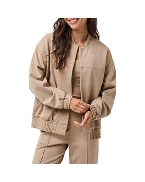 Travis Mathew Friday Ponte Bomber Jacket - Brown