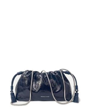 Veronica Beard Crinkle Leather Small Stash Bag - Blue