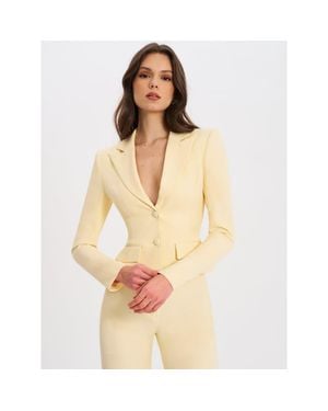 Miss Circle Quinne Tailored Business Casual Slim Blazer - Yellow